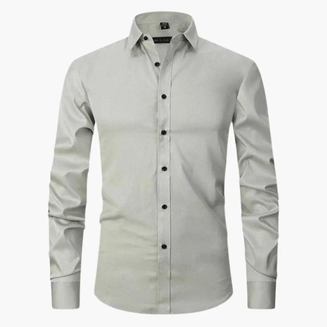 Slim-Fit shirt for men, light gray by Wilfred Smith, office-ready