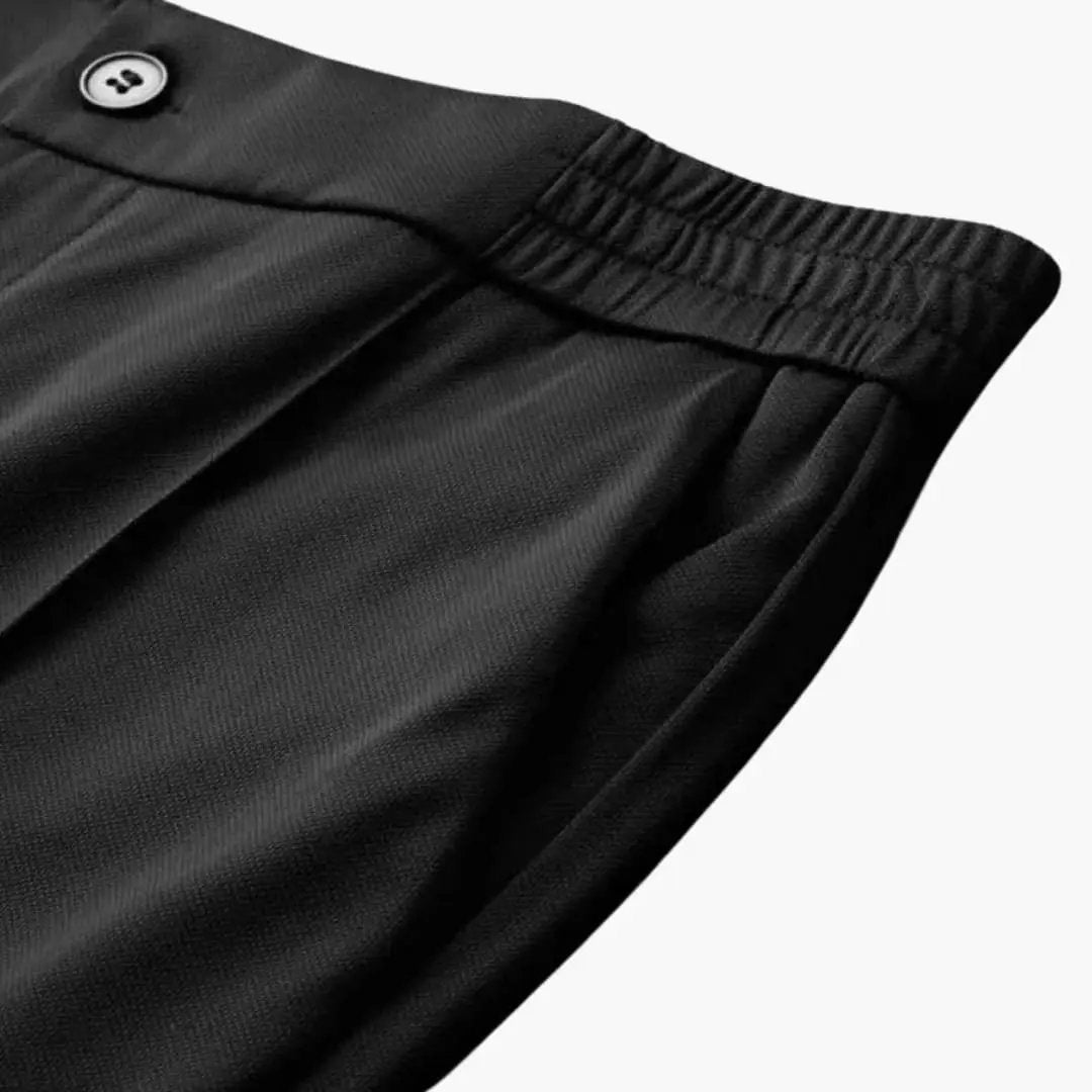 Outfit set pants, black, men's slim-fit with elastic waistband