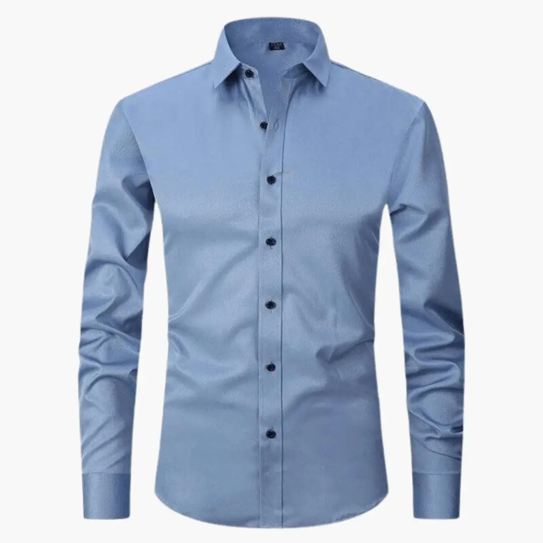 Slim-Fit Shirt for Men in light blue by Wilfred Smith, office-ready.