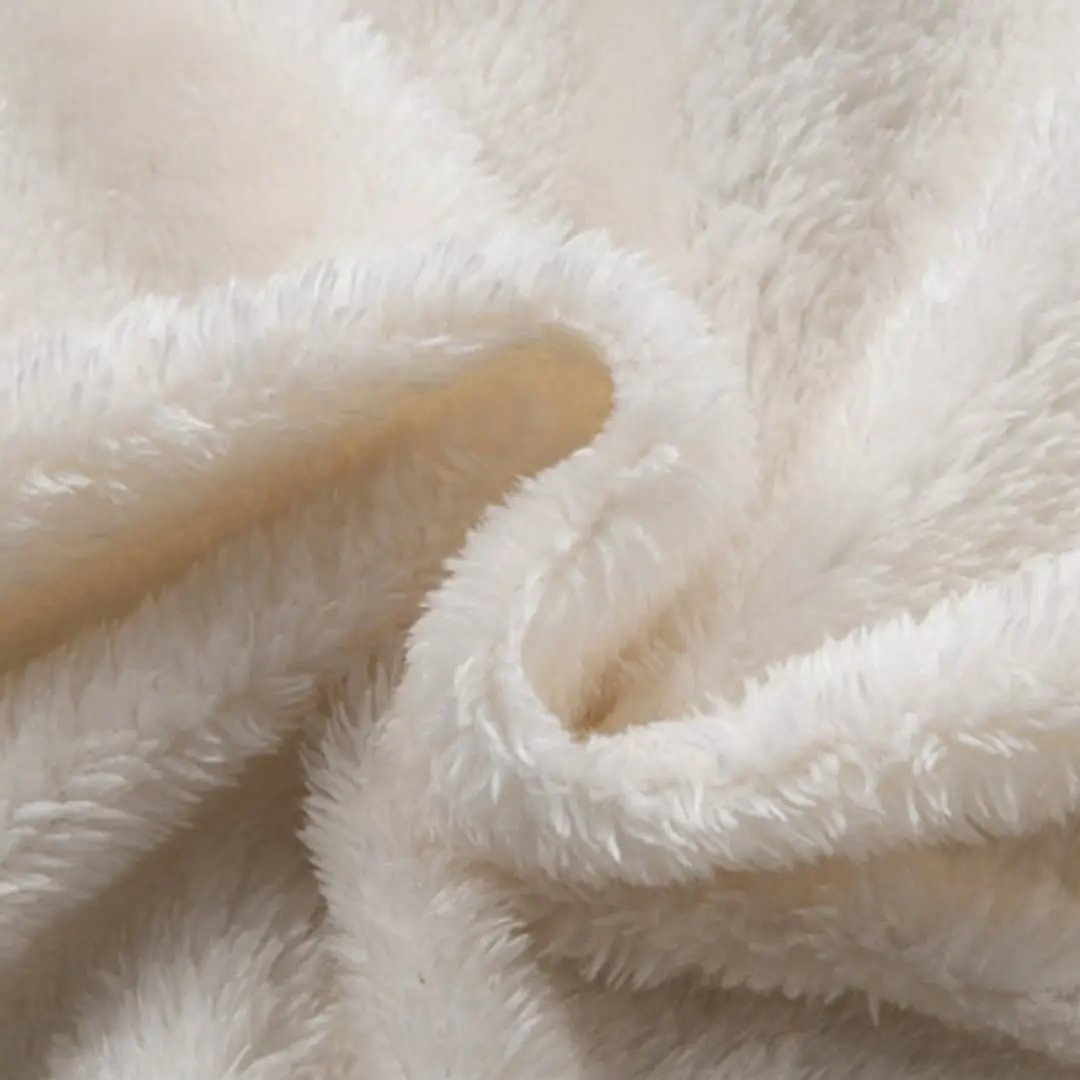 Men’s Quilted Jacket with Zipper and Lining, cream faux shearling fabric