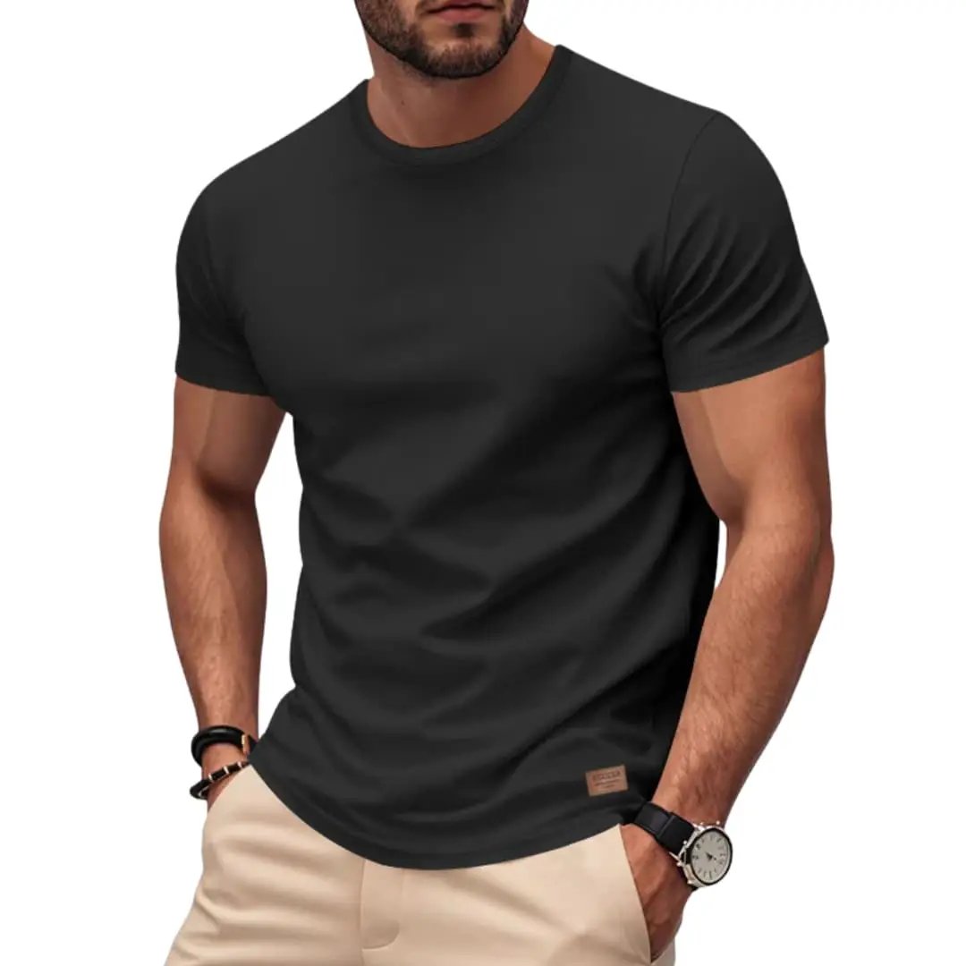 Men’s Wilfred Smith black crew-neck short-sleeve sports T-shirt