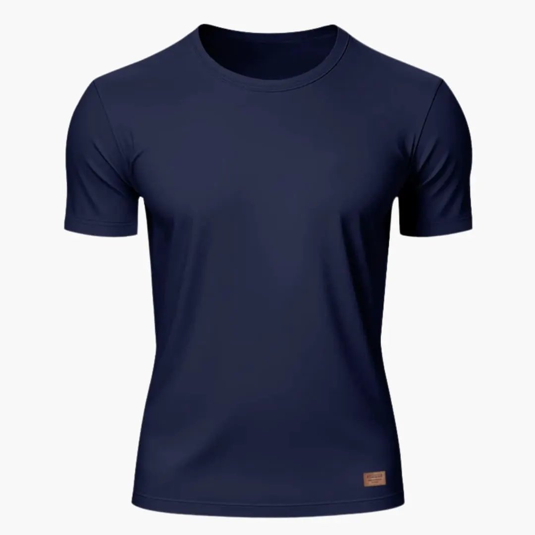 Men's crew neck short sleeve sports t-shirt in navy by Wilfred Smith