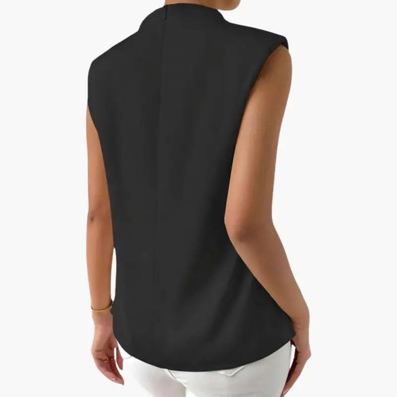 Women's sleeveless black blouse by Wilfred Smith, blouse category