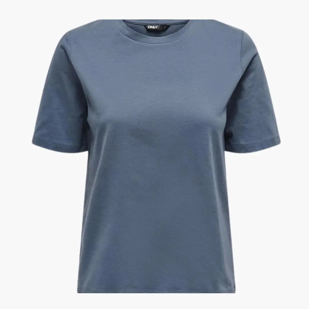 Women’s Classic Crew Neck Short Sleeve T-Shirt by Wilfred Smith in blue, plain everyday top