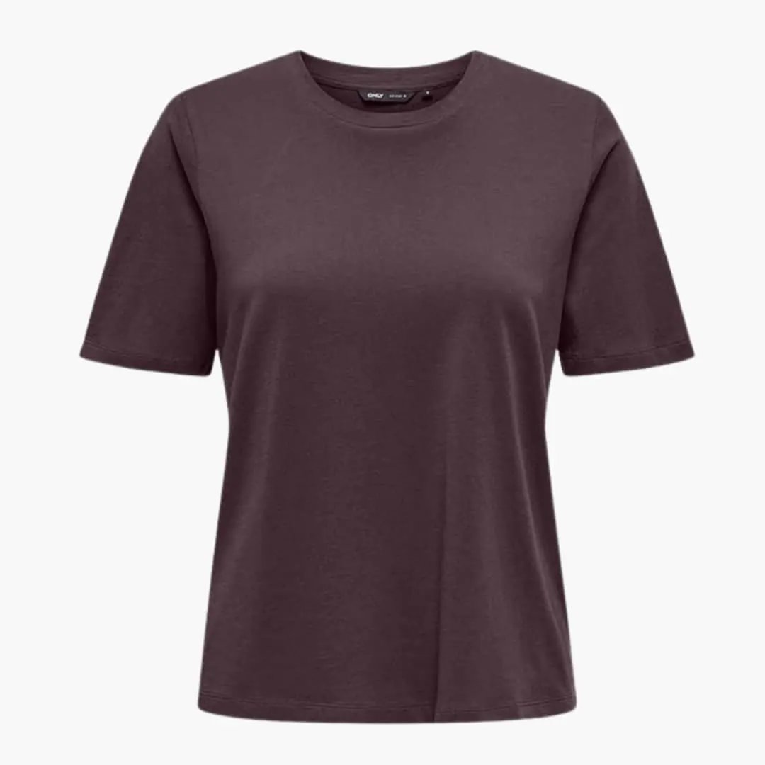 Women’s Classic Crew Neck Short Sleeve T-Shirt by Wilfred Smith in burgundy