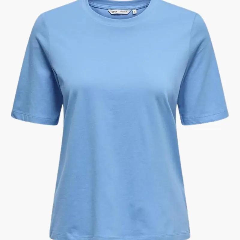 Women's T-shirt, light blue, short sleeves, crew neck, plain design, Wilfred Smith