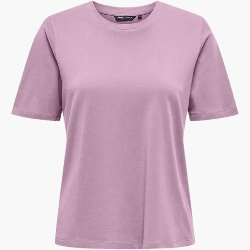 Women’s T-Shirt by Wilfred Smith in lavender pink with a crew neck and short sleeves.