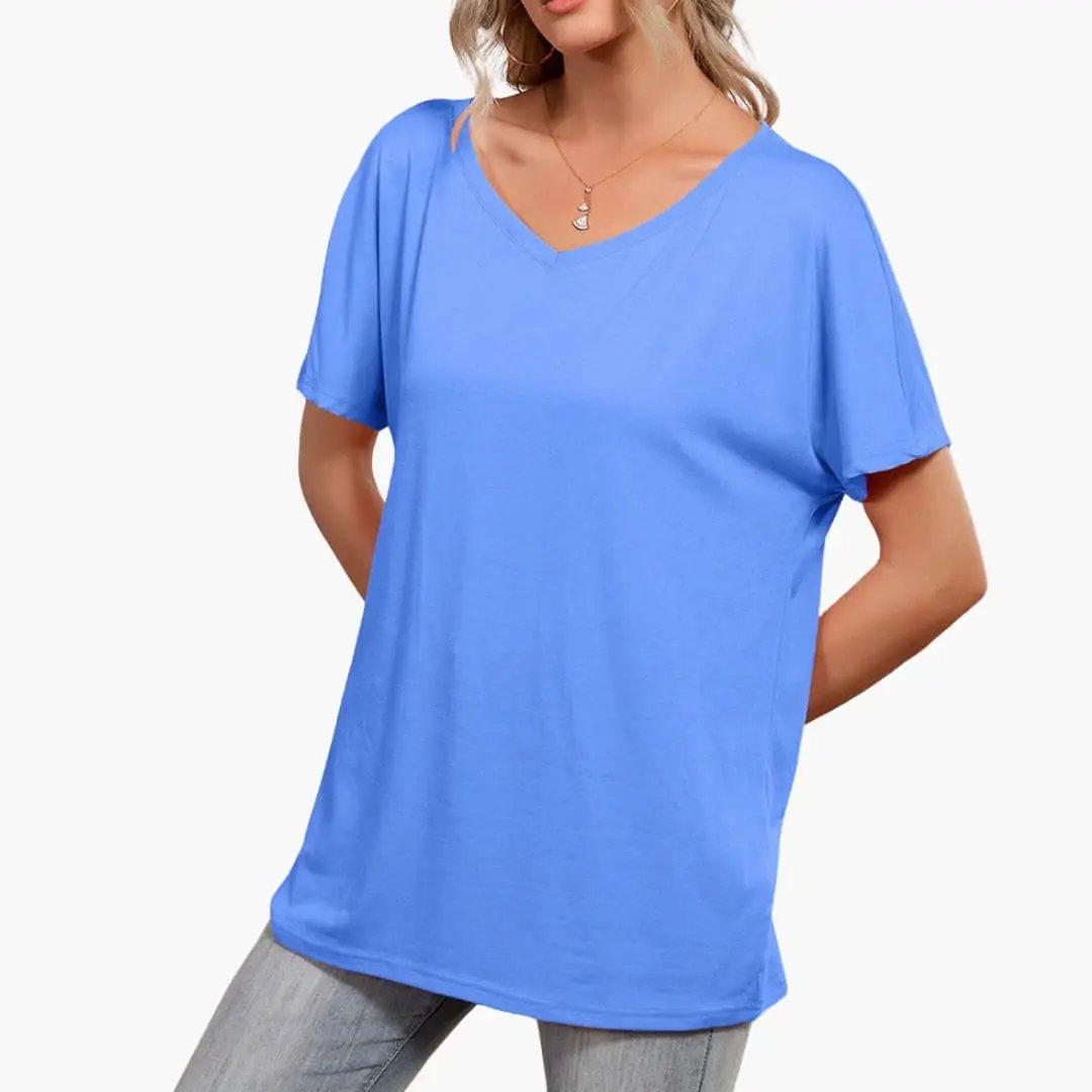 Women's oversized blue T-shirt with short sleeves by Wilfred Smith