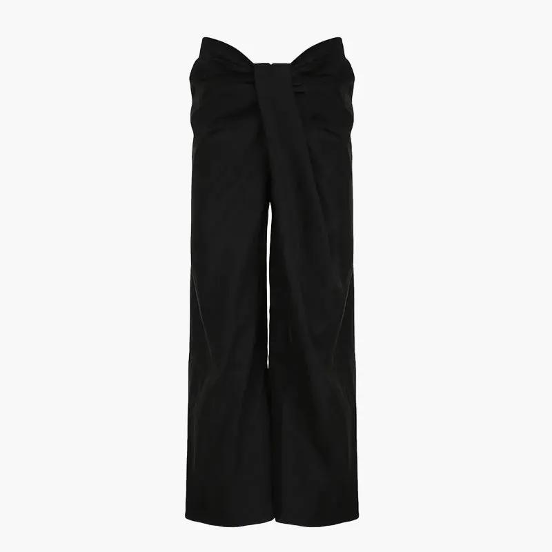 Women's Palazzo Pants by Wilfred Smith with high waist and front pleats in black.