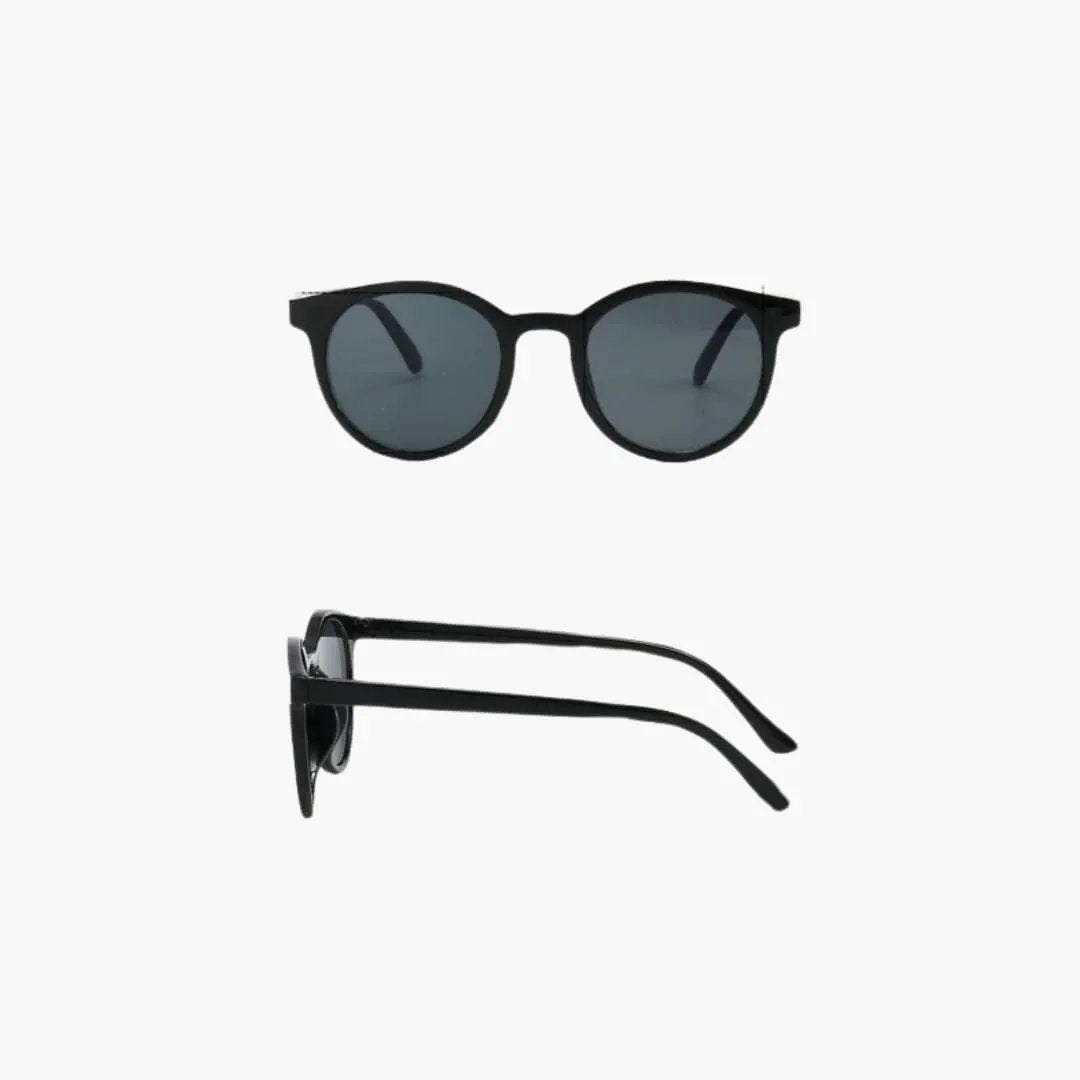 Women's sunglasses set with two black round-frame sunglasses and polycarbonate lenses by Wilfred Smith