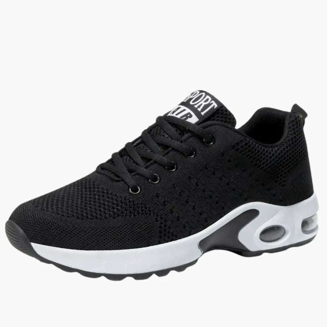 Women's sneakers Wilfred Smith with cushioned sole and breathable black mesh upper