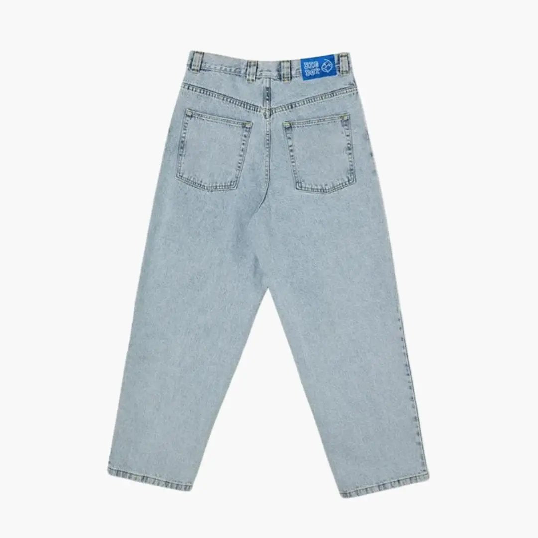 Loose Baggy Jeans for Men by Wilfred Smith, light-wash denim with back pockets