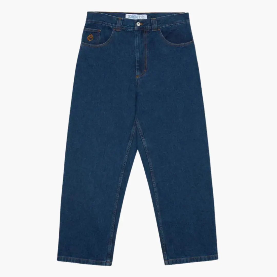 Loose Baggy Jeans for Men in dark blue denim by Wilfred Smith
