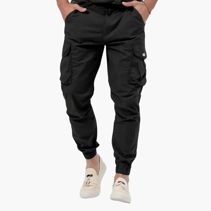 Men’s Cargo Joggers with Elastic Hem and Side Pockets