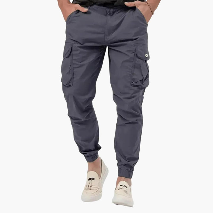 Men’s Cargo Joggers with Elastic Hem and Side Pockets