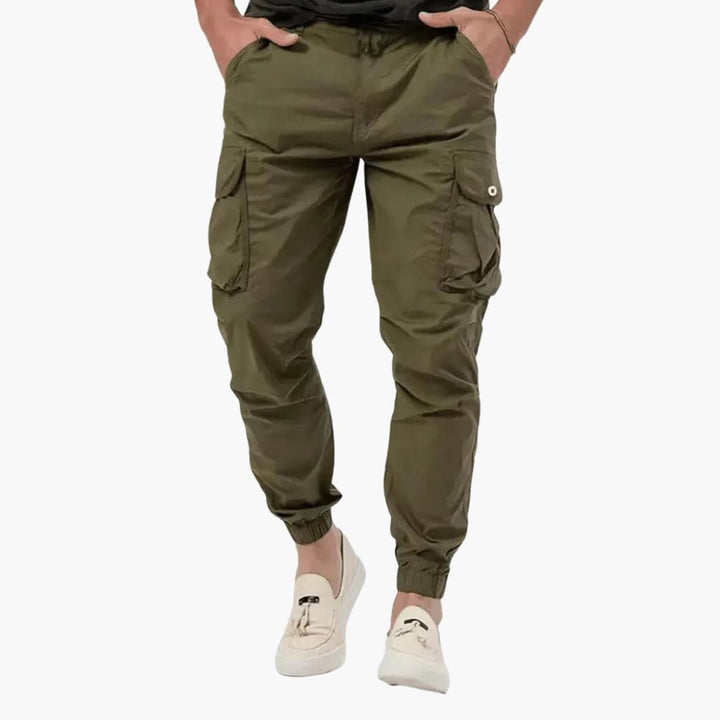 Men’s Cargo Joggers with Elastic Hem and Side Pockets