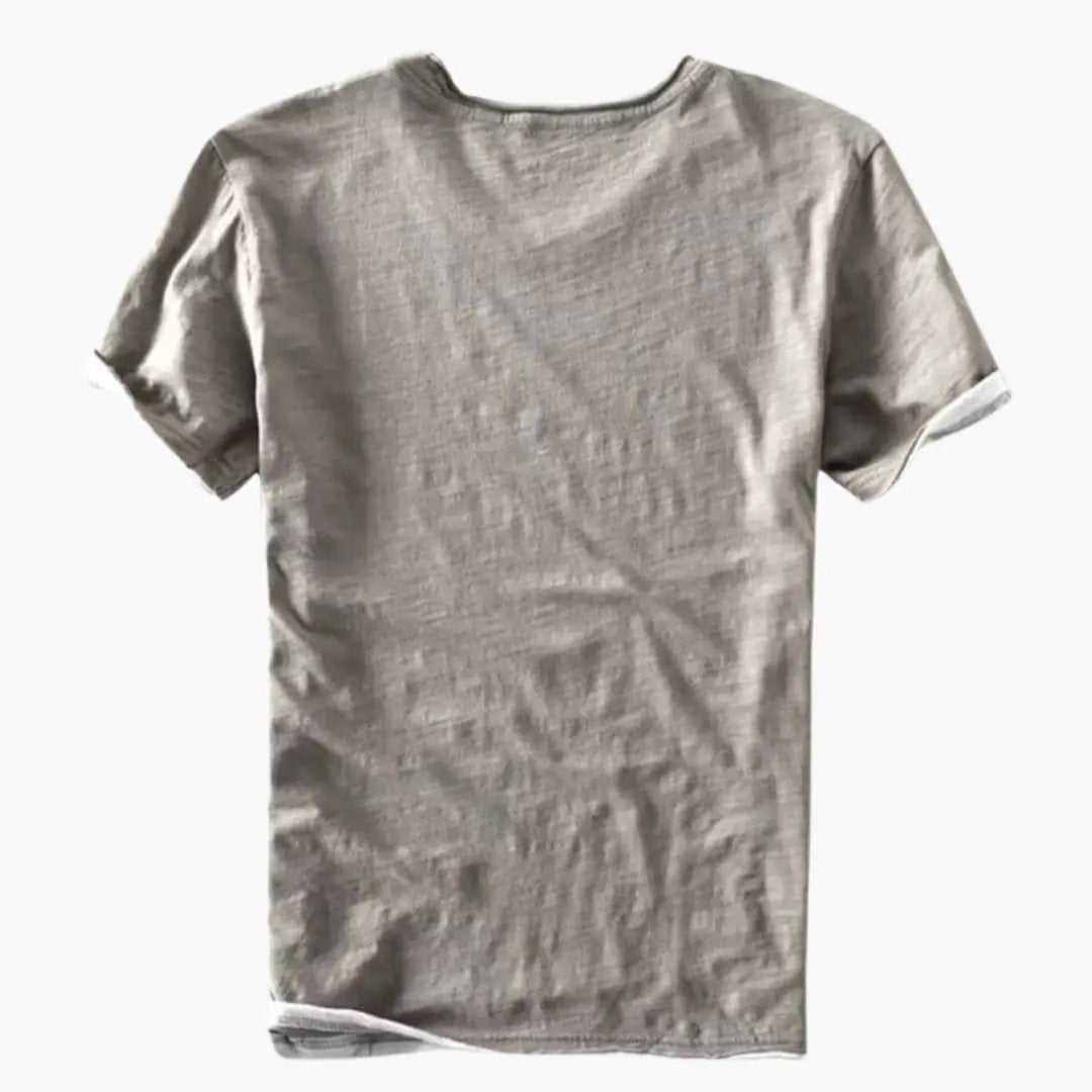 Men’s Classic Crew Neck Short Sleeve T-Shirt by Wilfred Smith, gray plain tee