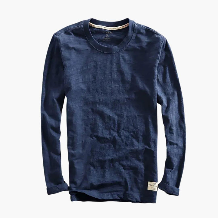 Men's Long-Sleeve T-Shirt with Crew Neck and Straight Hem - Wilfred Smith
