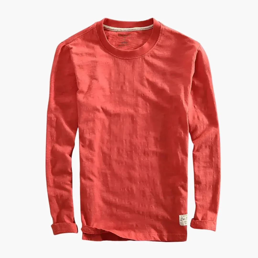 Men's Long-Sleeve T-Shirt with Crew Neck and Straight Hem - Wilfred Smith
