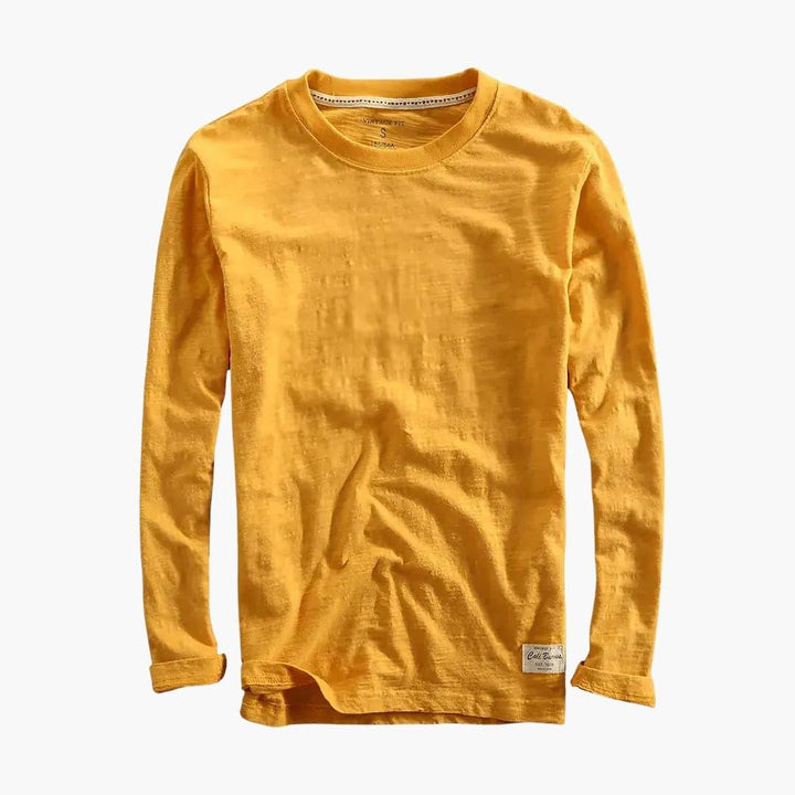 Men's Long-Sleeve T-Shirt with Crew Neck and Straight Hem - Wilfred Smith