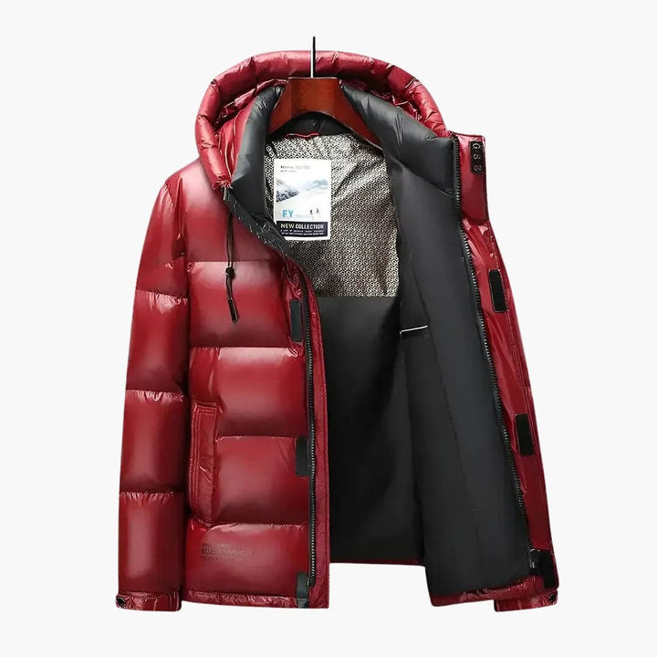 Men’s Padded Jacket with Hood and Zip Closure