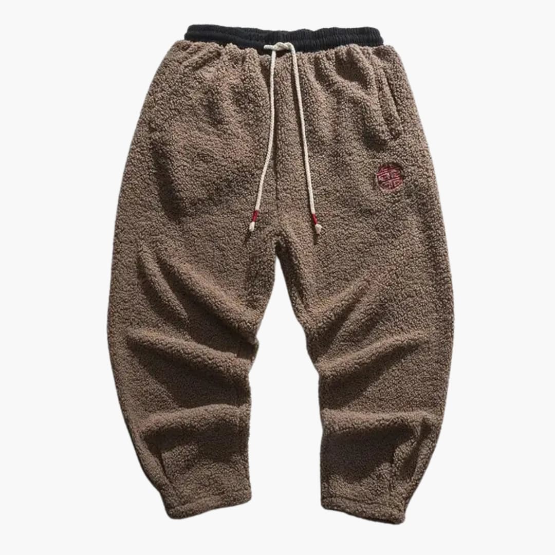 Unisex Fleece Joggers with Elastic Waistband and Ribbed Hem