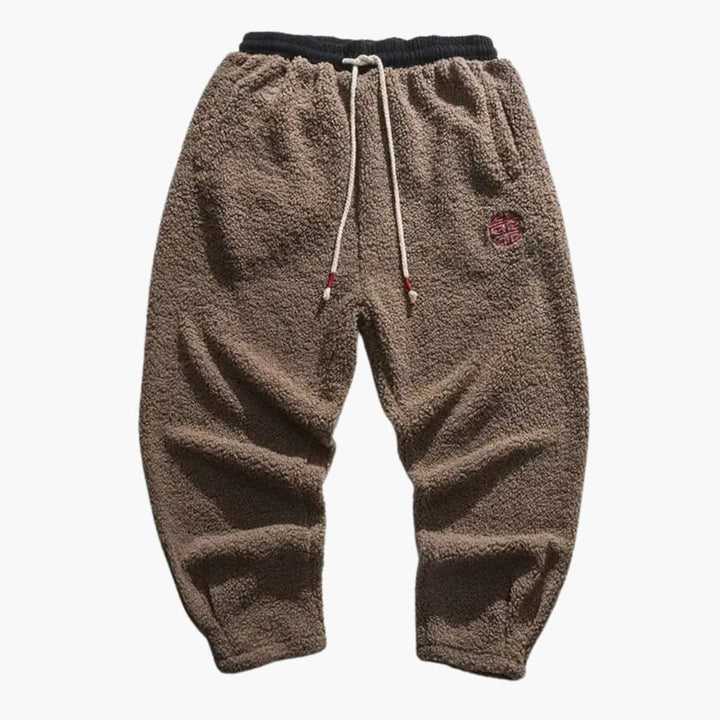 Unisex Fleece Joggers with Elastic Waistband and Ribbed Hem