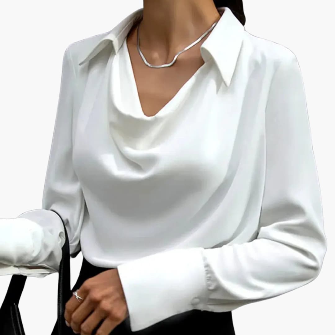 Women’s Blouse with Cowl Neck and Long Sleeves