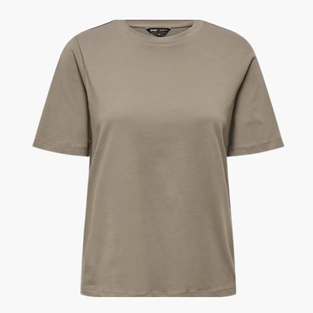 Women’s Classic Crew Neck Short Sleeve T-Shirt by Wilfred Smith in taupe