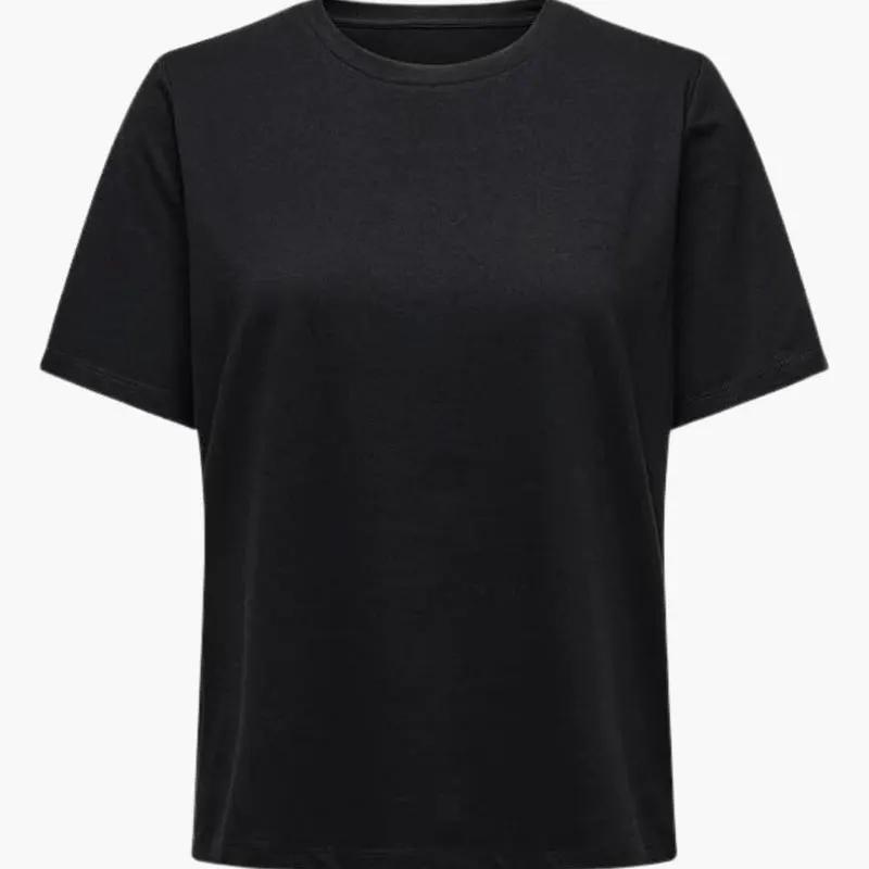 Women’s Crew Neck Short Sleeve T-Shirt by Wilfred Smith in black, plain top.