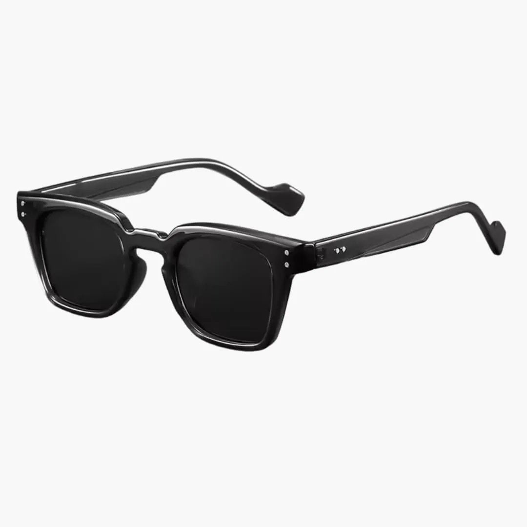Wilfred Smith women's glasses with square black frame and metal temples