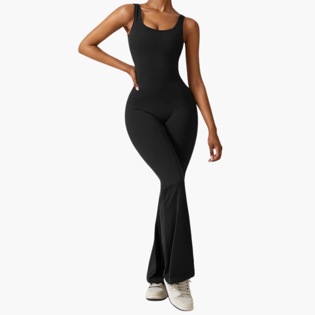 Women’s Open Back Wide Leg Jumpsuit by Wilfred Smith in black, one-piece