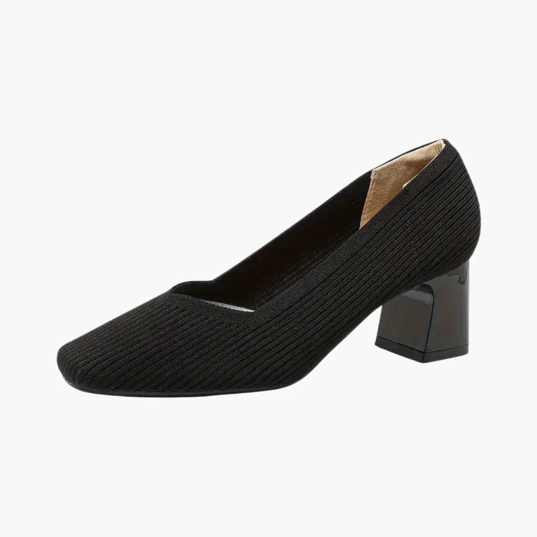 Women's orthopedic heels in black with cushioned sole and arch support by Wilfred Smith