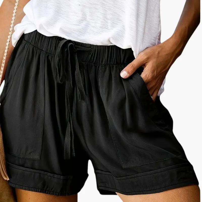 Women's black jogger shorts with drawstring waistband (Wilfred Smith)