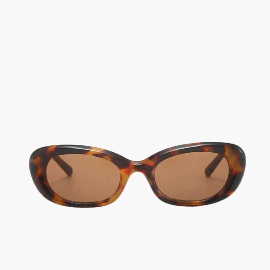 Women's sunglasses with tortoiseshell rounded-square frame and brown lenses by Wilfred Smith