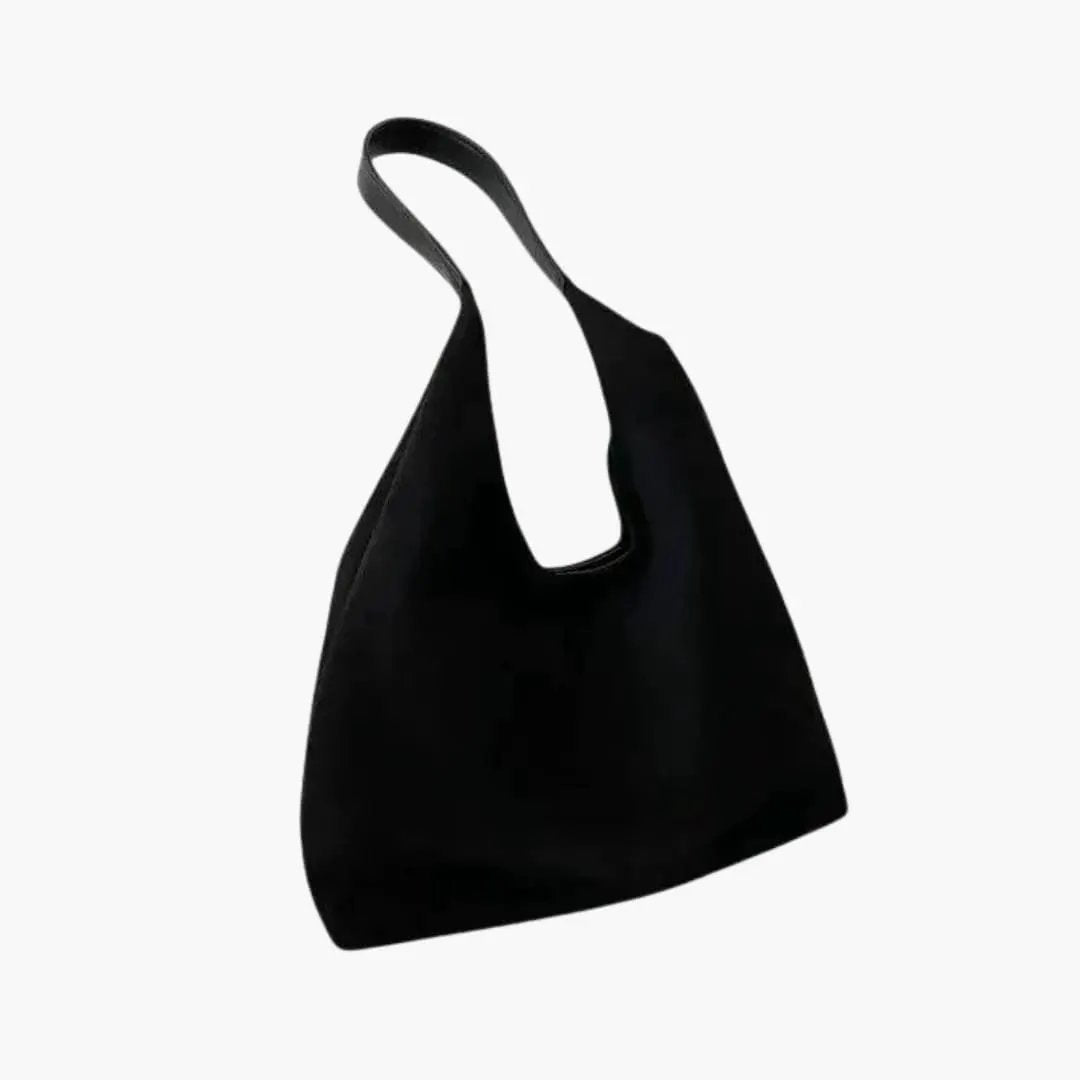 Women's tote bag in black with a structured shape and shoulder straps.